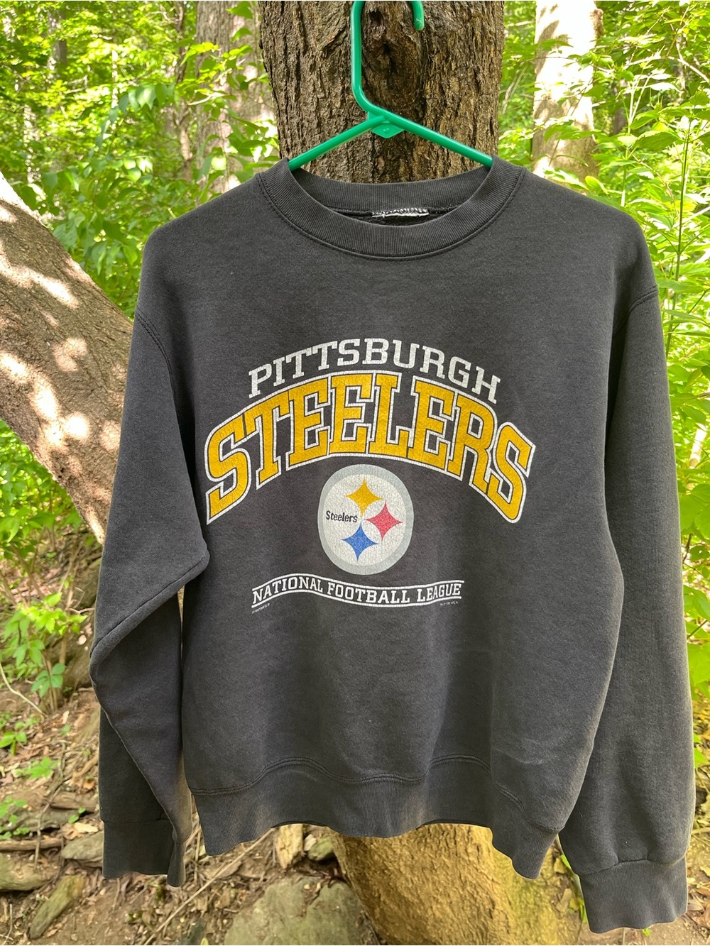 Vintage 1995 Pittsburgh Steelers Sweatshirt Mens Large Black Nutmeg Football NFL